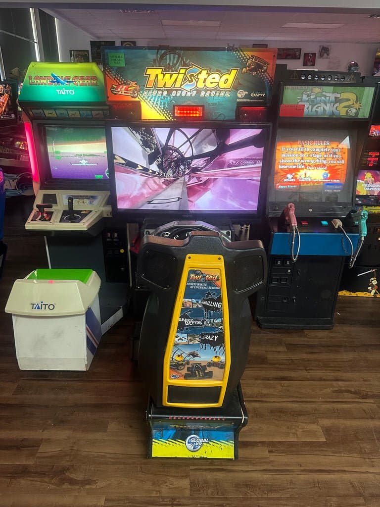 GlobalVR Twisted Nitro Stunt Racing Arcade Game for sale