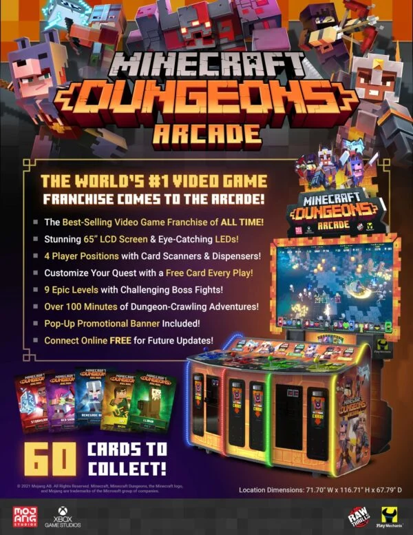 Raw Thrills Minecraft Dungeons Arcade Game — image 3
